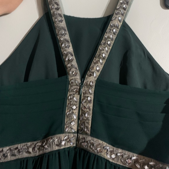 BCBG MaxAzria Celestine Dark Green Floor Length Dress - Picture 6 of 9